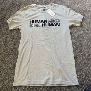 Kind Cotton Human Kind Graphic T-Shirt Gray NWT 100% Cotton Minimalist